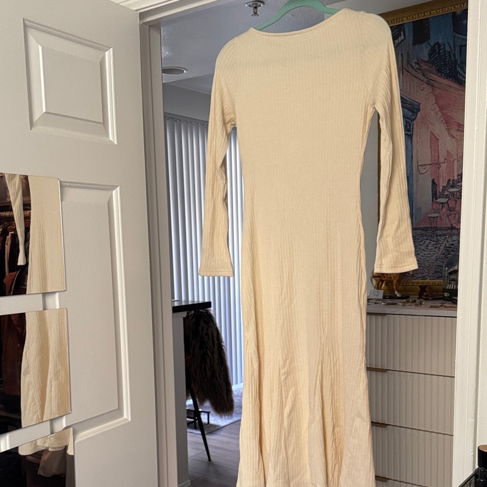 OGL Cream Long Sleeve Dress